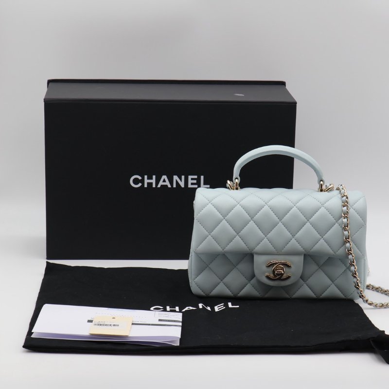 CHANEL 21K Handle mini CF20 - 寶寶藍-15