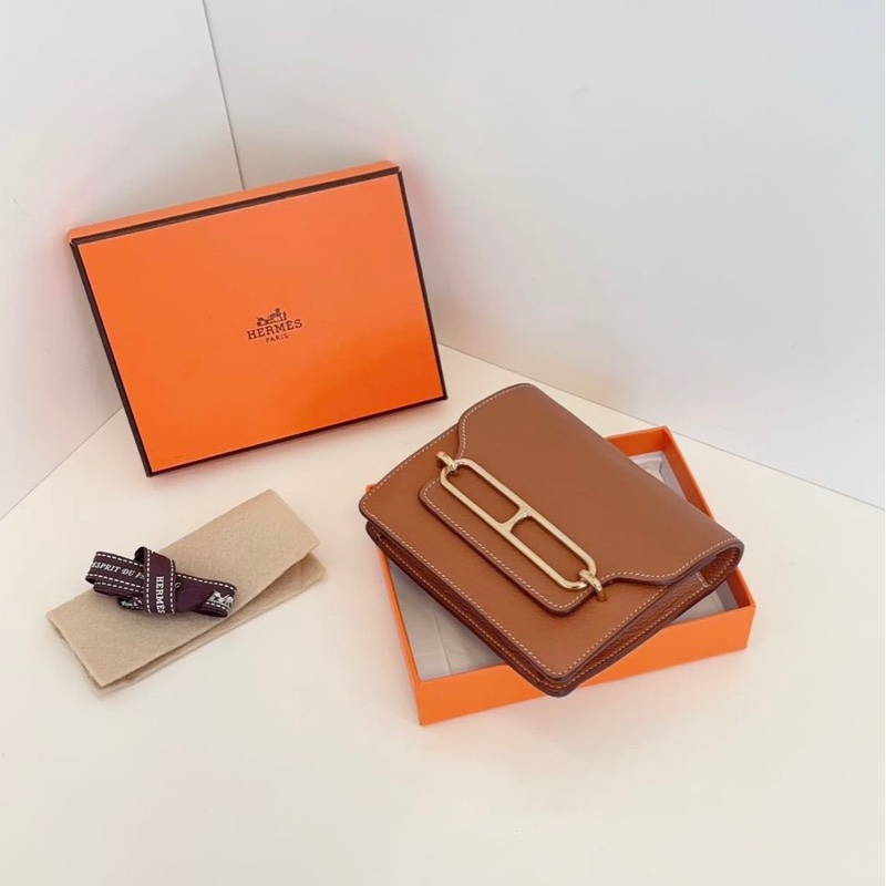 【98新🆕】Hermes 金棕金扣roulis slim豬鼻子腰包 z刻 斜挎包 單肩包-3