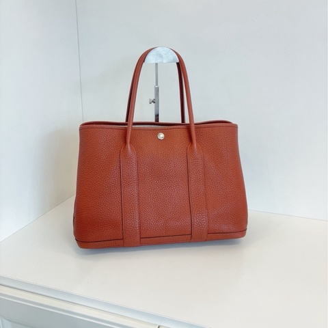 【98新🆕】Hermes 南瓜色🎃GardenParty GP36全皮花園包 A刻 手提包