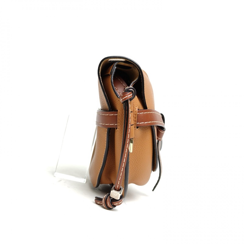 LOEWE Gate馬鞍斜跨包小號金棕色牛皮肩背包-1