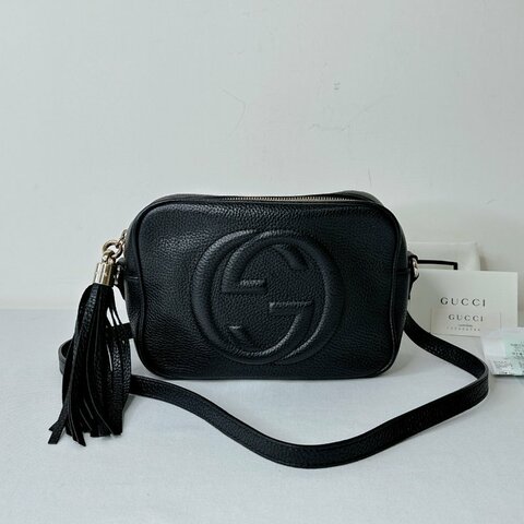 GUCCI SOHO牛皮流蘇相機包