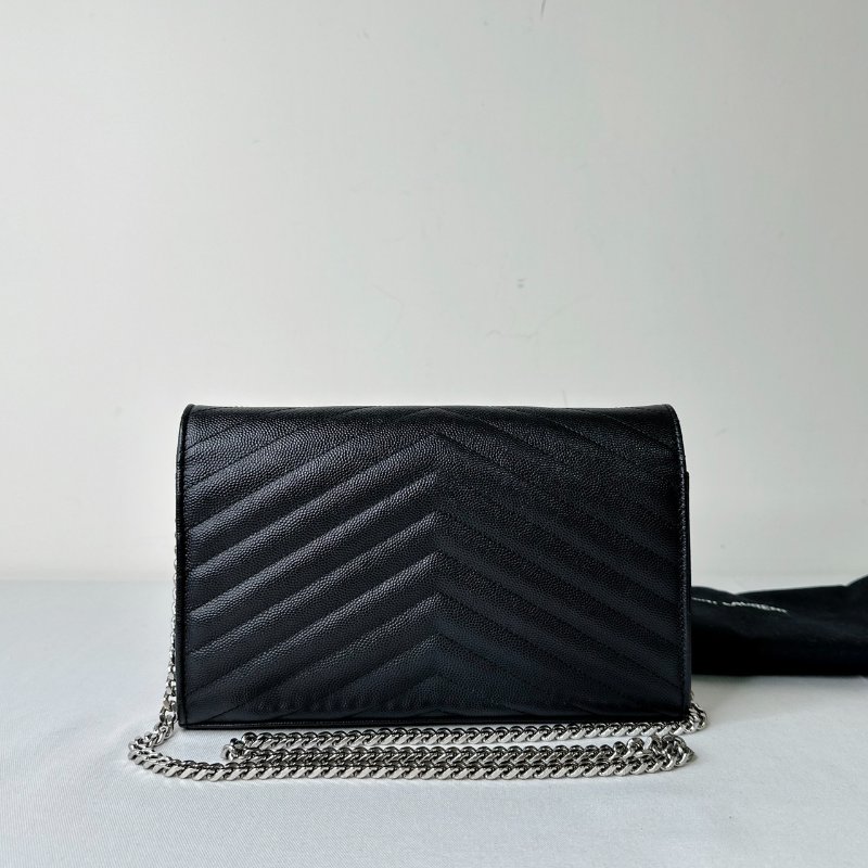 YSL 黑銀信封woc鏈帶包-1