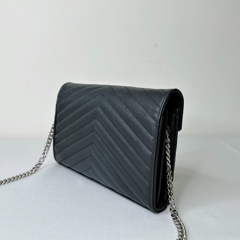 YSL 黑銀信封woc鏈帶包-3