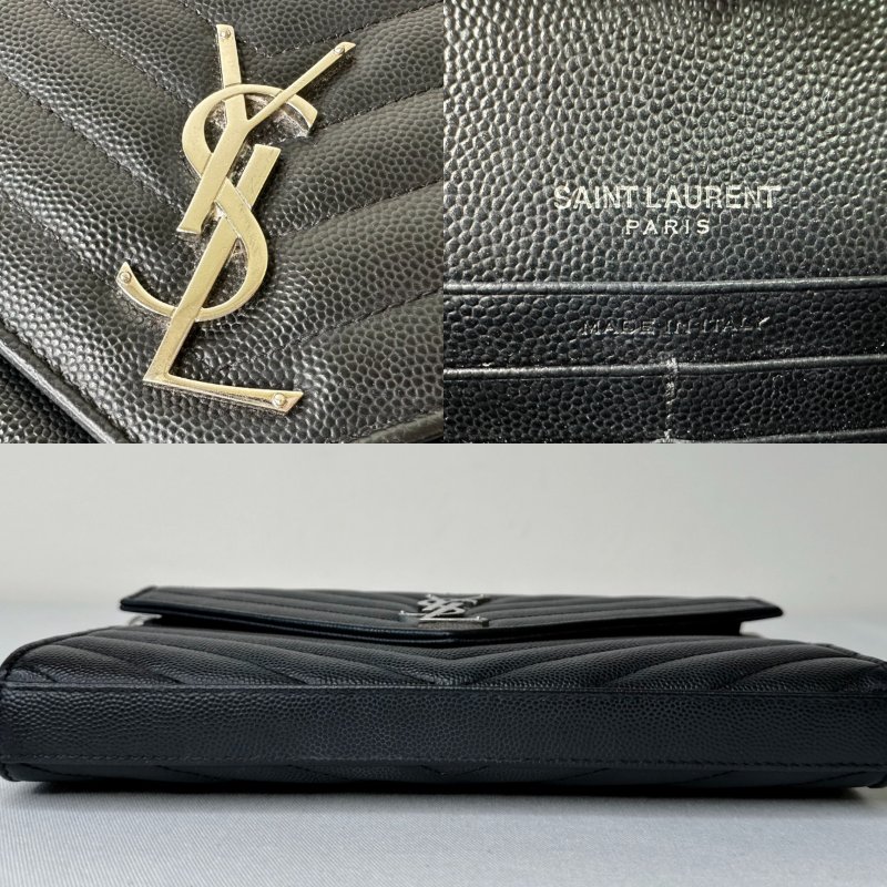 YSL 黑銀信封woc鏈帶包-9