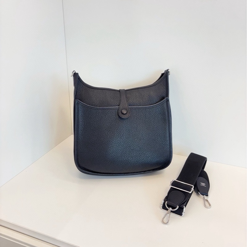 【98新以上🆕】Hermes Evelyne 29 黑銀 伊芙琳 U刻 單肩包-1
