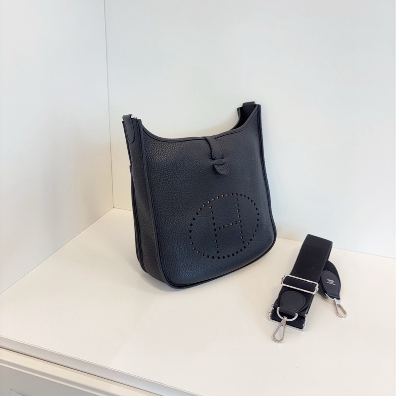 【98新以上🆕】Hermes Evelyne 29 黑銀 伊芙琳 U刻 單肩包-2