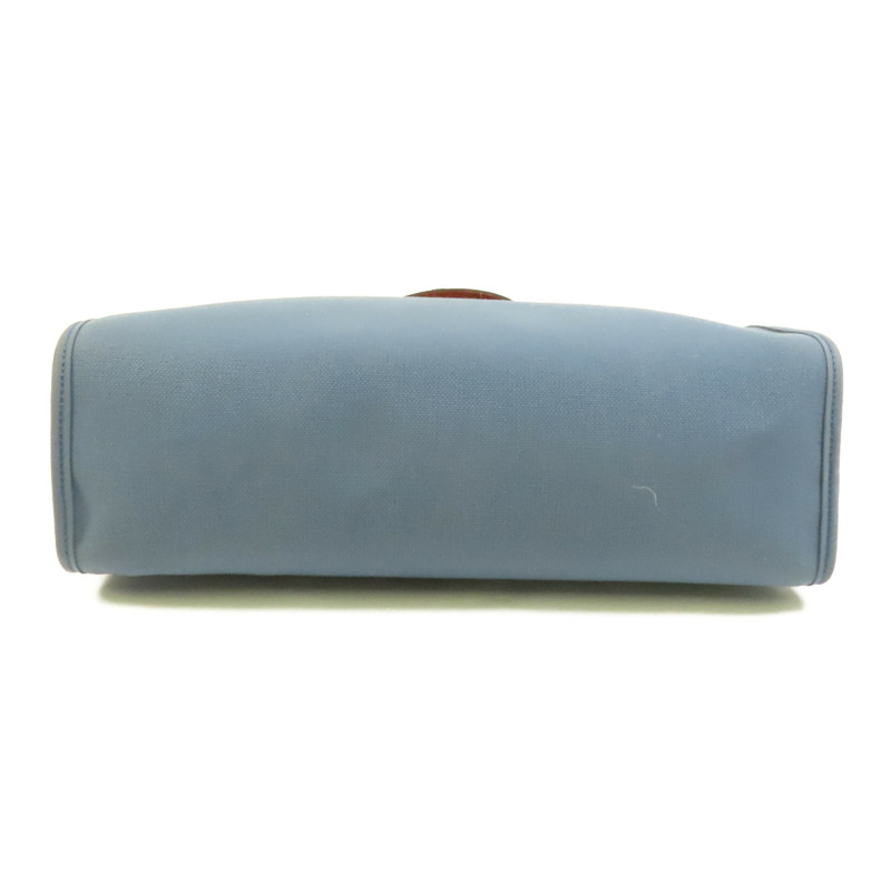 HERMES 帆布HerBag PM銀扣手挽肩背兩用袋Blue Agate-3