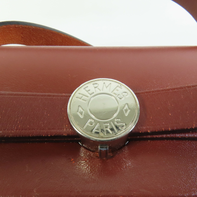 HERMES 帆布HerBag PM銀扣手挽肩背兩用袋Blue Agate-8