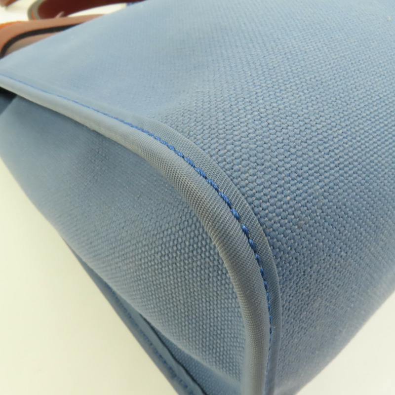 HERMES 帆布HerBag PM銀扣手挽肩背兩用袋Blue Agate-13