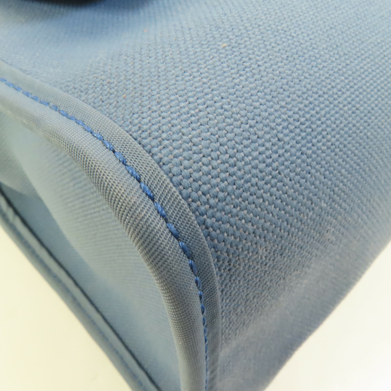 HERMES 帆布HerBag PM銀扣手挽肩背兩用袋Blue Agate-15