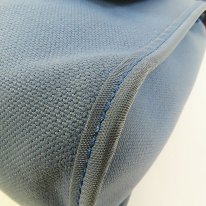HERMES 帆布HerBag PM銀扣手挽肩背兩用袋Blue Agate-16