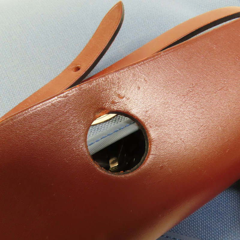 HERMES 帆布HerBag PM銀扣手挽肩背兩用袋Blue Agate-18