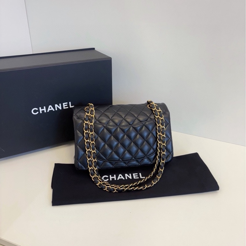 【98新🆕】Chanel Classic黑金羊皮CF 紅內雙蓋小號 單肩包-1