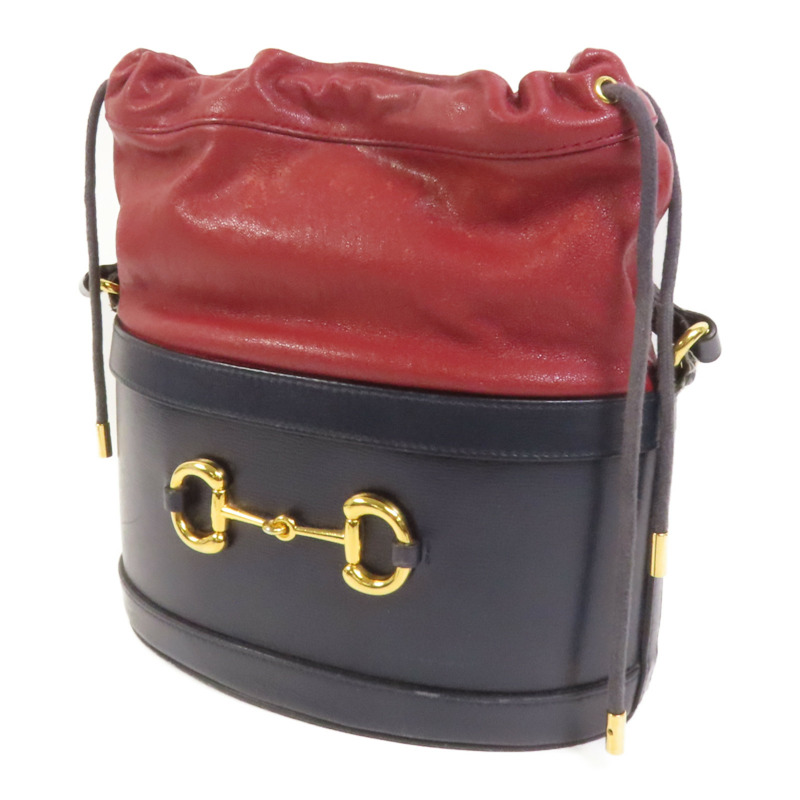 GUCCI 牛皮皮革1955 Horsebit Bucket金扣肩背袋-2
