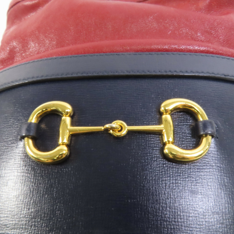 GUCCI 牛皮皮革1955 Horsebit Bucket金扣肩背袋-6