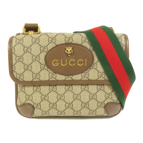 GUCCI 帆布Neo Vintage Small金扣肩背袋