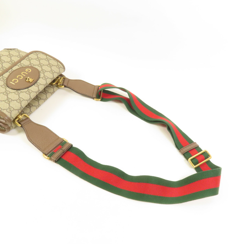 GUCCI 帆布Neo Vintage Small金扣肩背袋-5