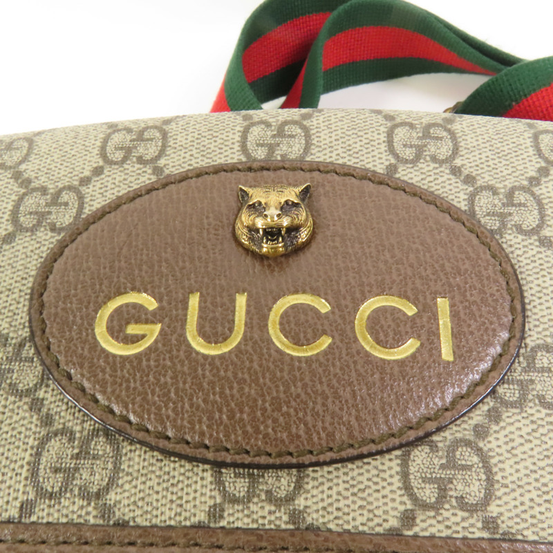GUCCI 帆布Neo Vintage Small金扣肩背袋-7