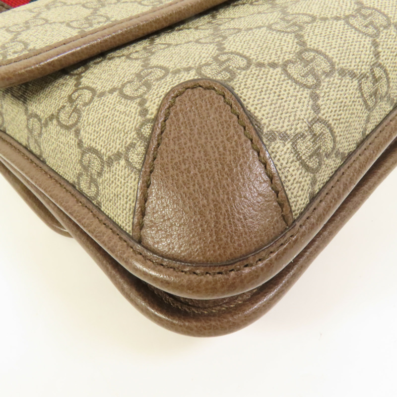 GUCCI 帆布Neo Vintage Small金扣肩背袋-12