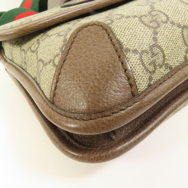 GUCCI 帆布Neo Vintage Small金扣肩背袋-14