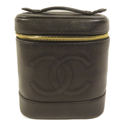 CHANEL 牛皮皮革Vintage Vanity Case金扣手挽袋