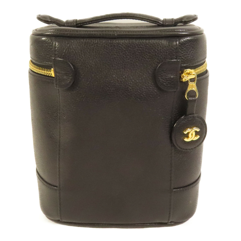 CHANEL 牛皮皮革Vintage Vanity Case金扣手挽袋-1