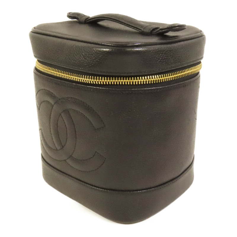 CHANEL 牛皮皮革Vintage Vanity Case金扣手挽袋-2