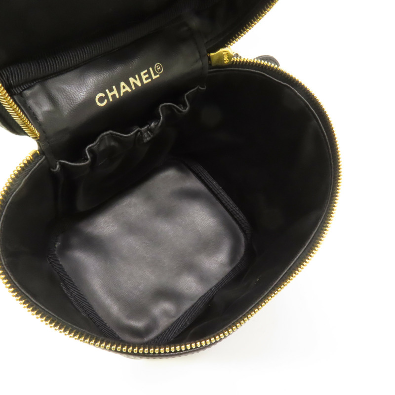 CHANEL 牛皮皮革Vintage Vanity Case金扣手挽袋-4