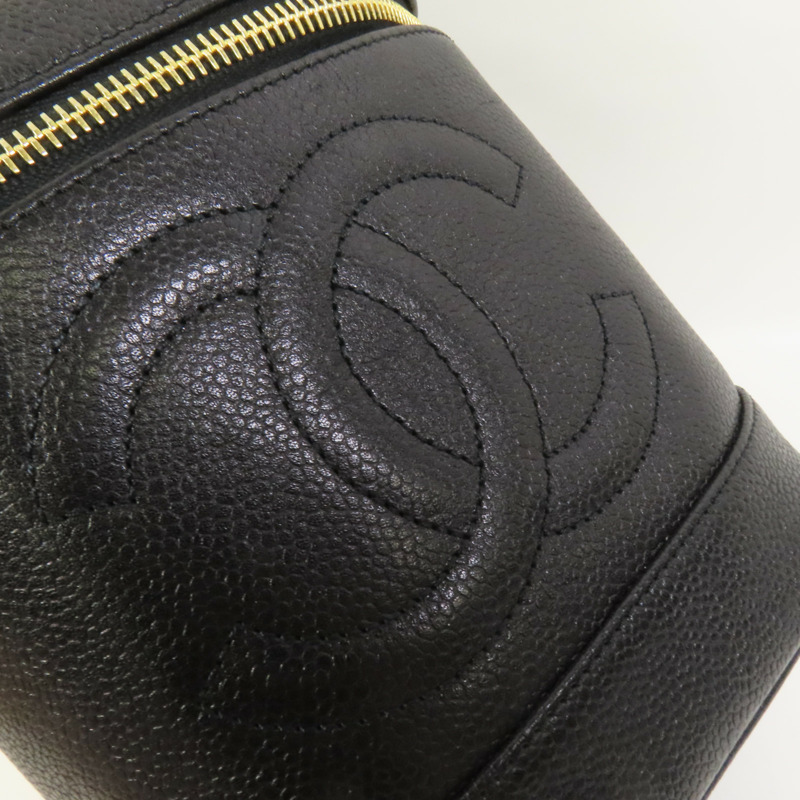 CHANEL 牛皮皮革Vintage Vanity Case金扣手挽袋-6