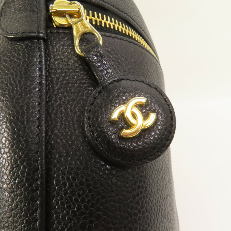 CHANEL 牛皮皮革Vintage Vanity Case金扣手挽袋-7