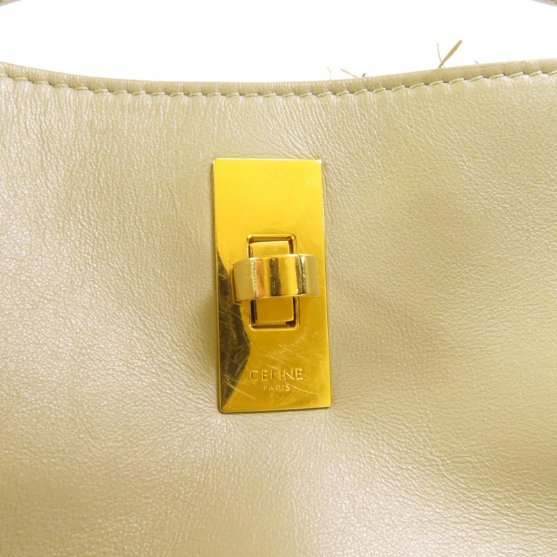 CELINE 牛皮皮革Bucket 16金扣手挽肩背兩用袋-7