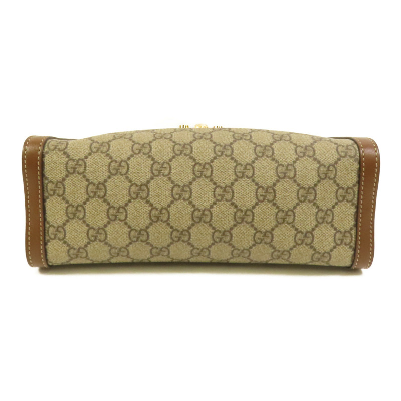 GUCCI 塗層帆布Padlock GG Small金扣鏈帶肩背袋-3