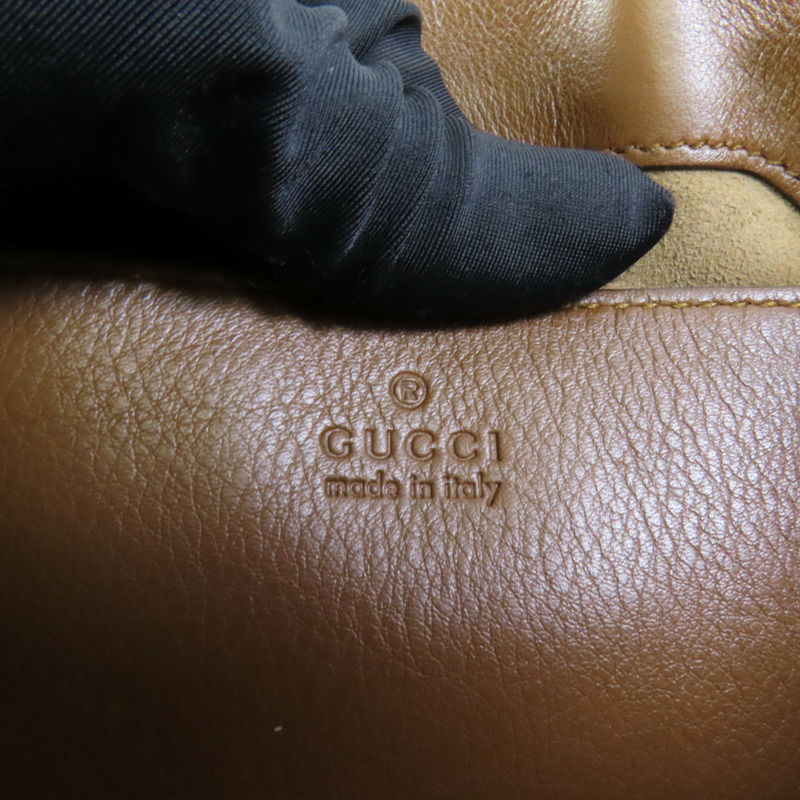 GUCCI 塗層帆布Padlock GG Small金扣鏈帶肩背袋-7