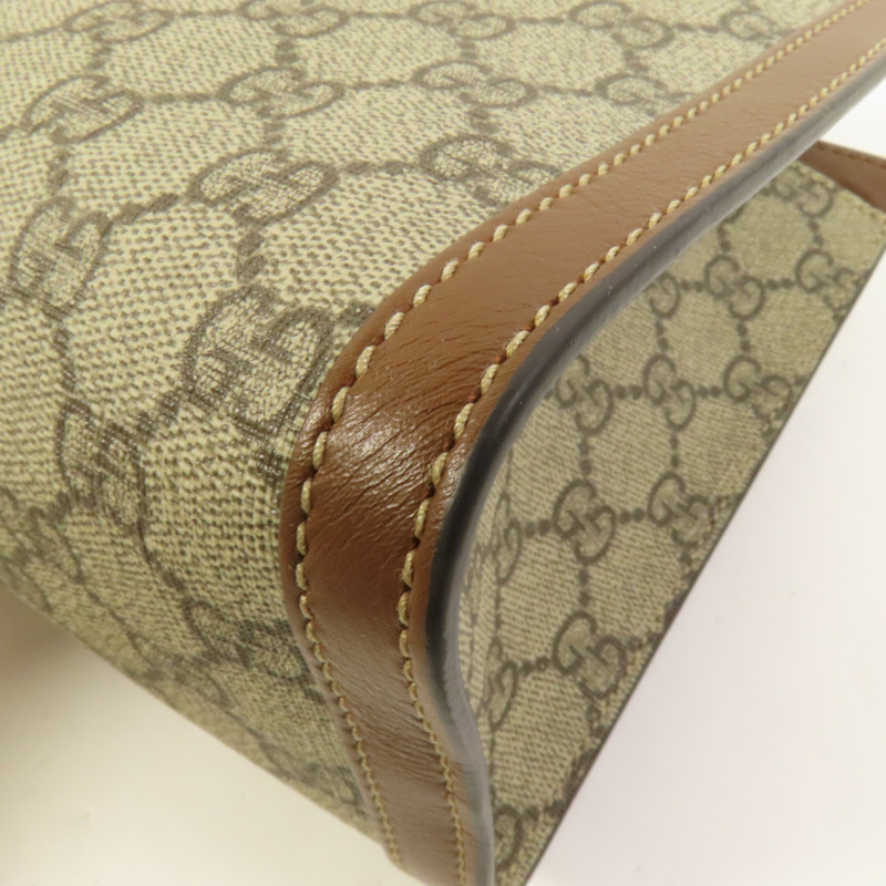 GUCCI 塗層帆布Padlock GG Small金扣鏈帶肩背袋-11