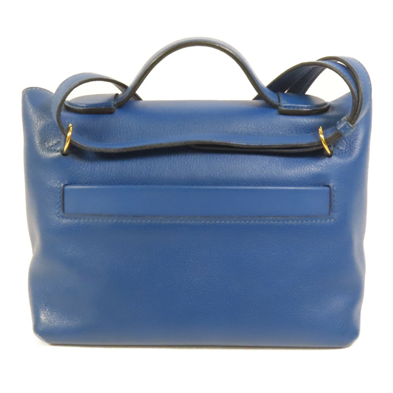 HERMES Evercolor皮革24/24 Mini金扣手挽肩背兩用袋Bleu France-1