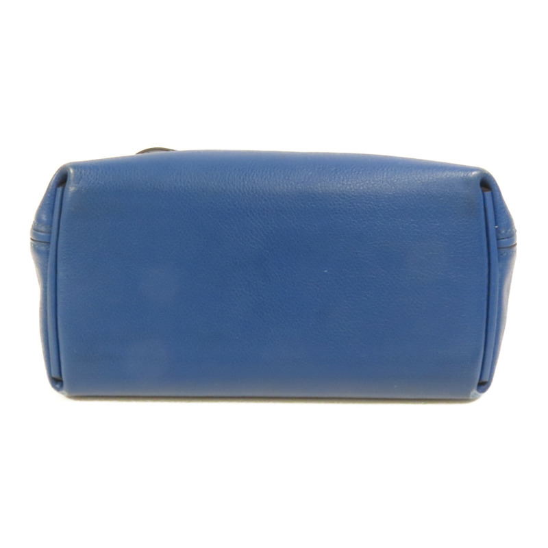 HERMES Evercolor皮革24/24 Mini金扣手挽肩背兩用袋Bleu France-3