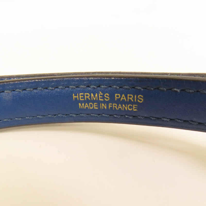 HERMES Evercolor皮革24/24 Mini金扣手挽肩背兩用袋Bleu France-6