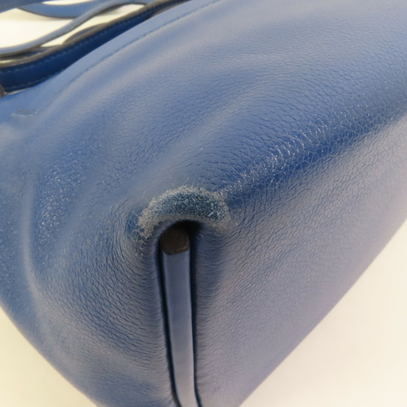 HERMES Evercolor皮革24/24 Mini金扣手挽肩背兩用袋Bleu France-13