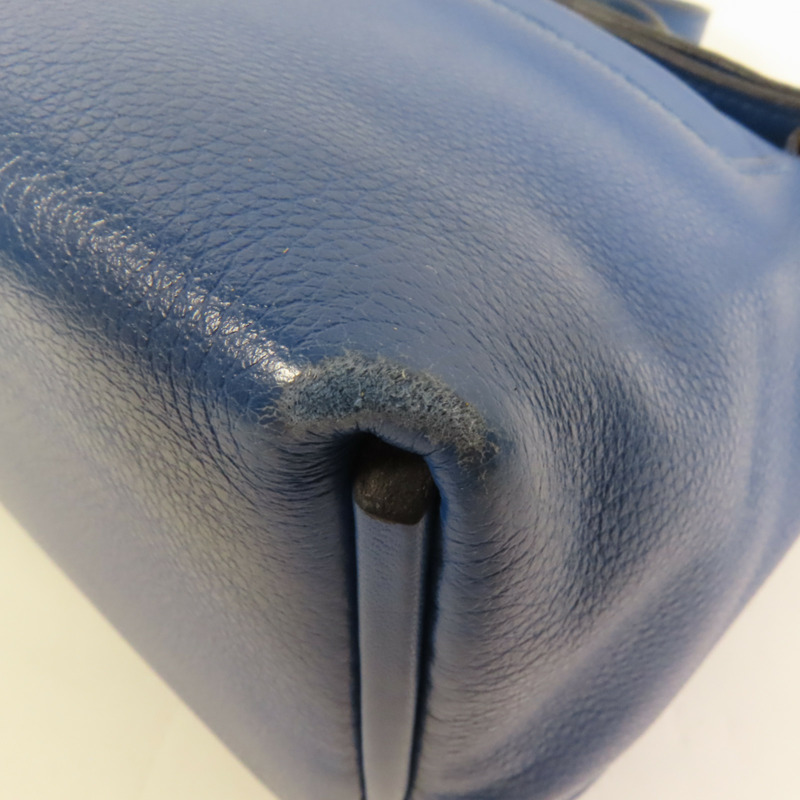 HERMES Evercolor皮革24/24 Mini金扣手挽肩背兩用袋Bleu France-14