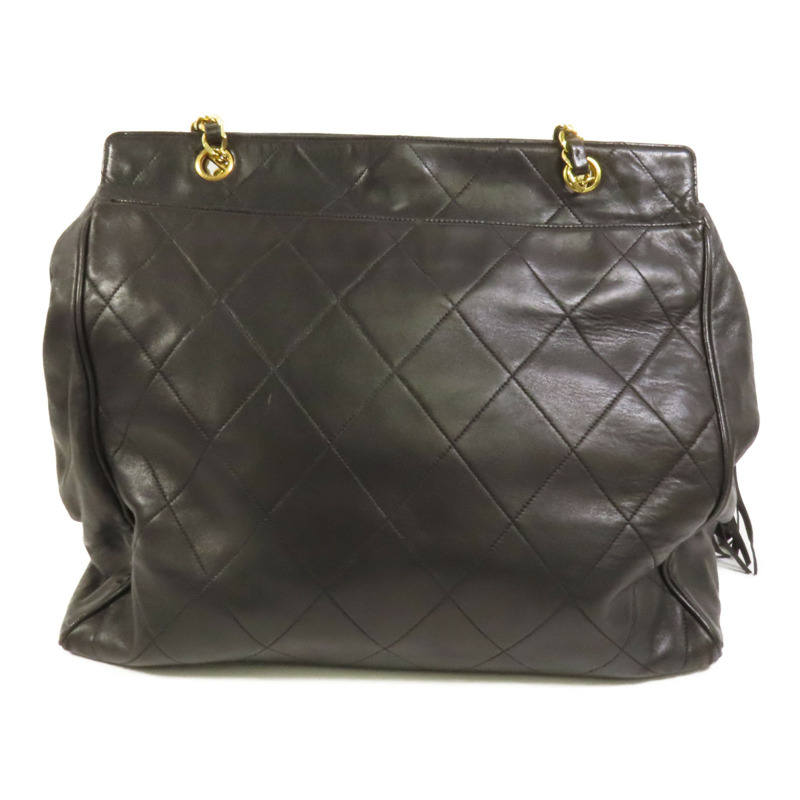 CHANEL 羊皮皮革Vintage Tote金扣鏈帶肩背袋-1