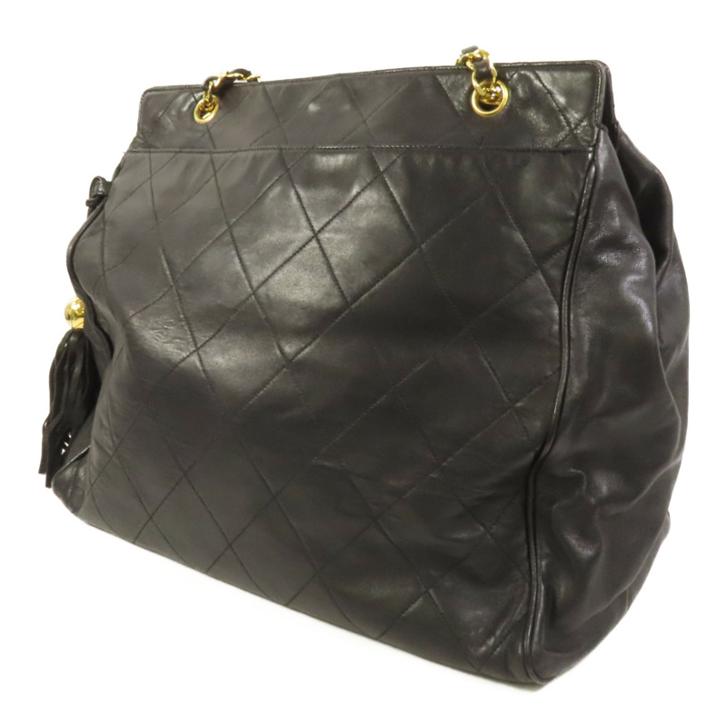 CHANEL 羊皮皮革Vintage Tote金扣鏈帶肩背袋-2