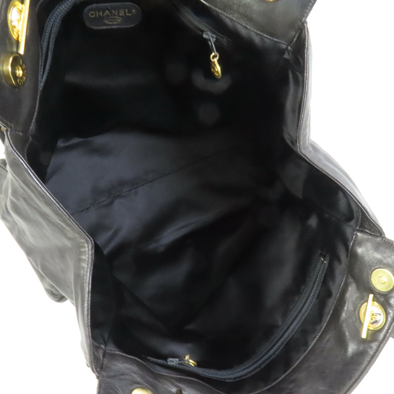 CHANEL 羊皮皮革Vintage Tote金扣鏈帶肩背袋-4