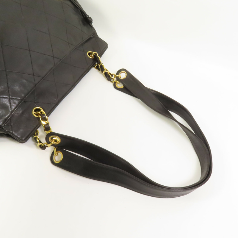 CHANEL 羊皮皮革Vintage Tote金扣鏈帶肩背袋-5