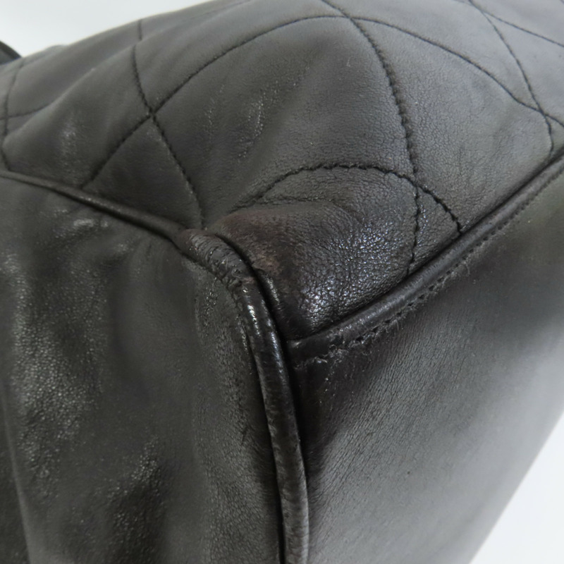 CHANEL 羊皮皮革Vintage Tote金扣鏈帶肩背袋-12