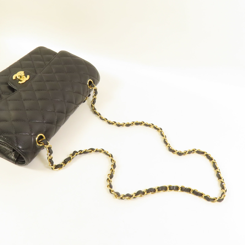 CHANEL 牛皮皮革Classic 25金扣鏈帶肩背袋-5