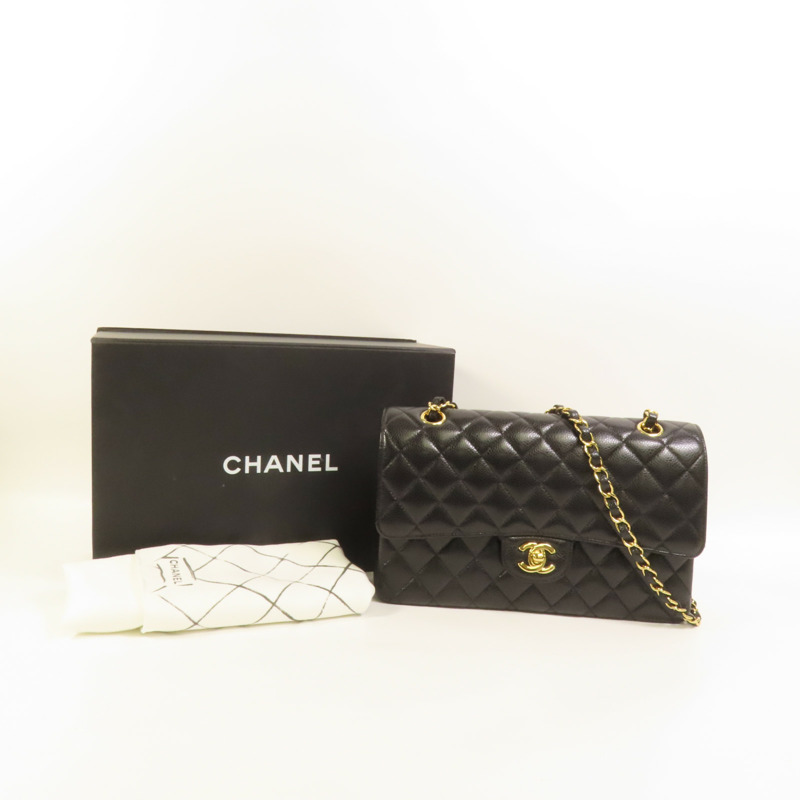 CHANEL 牛皮皮革Classic 25金扣鏈帶肩背袋-9