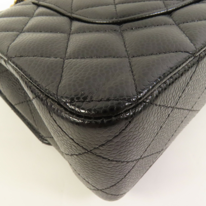 CHANEL 牛皮皮革Classic 25金扣鏈帶肩背袋-11