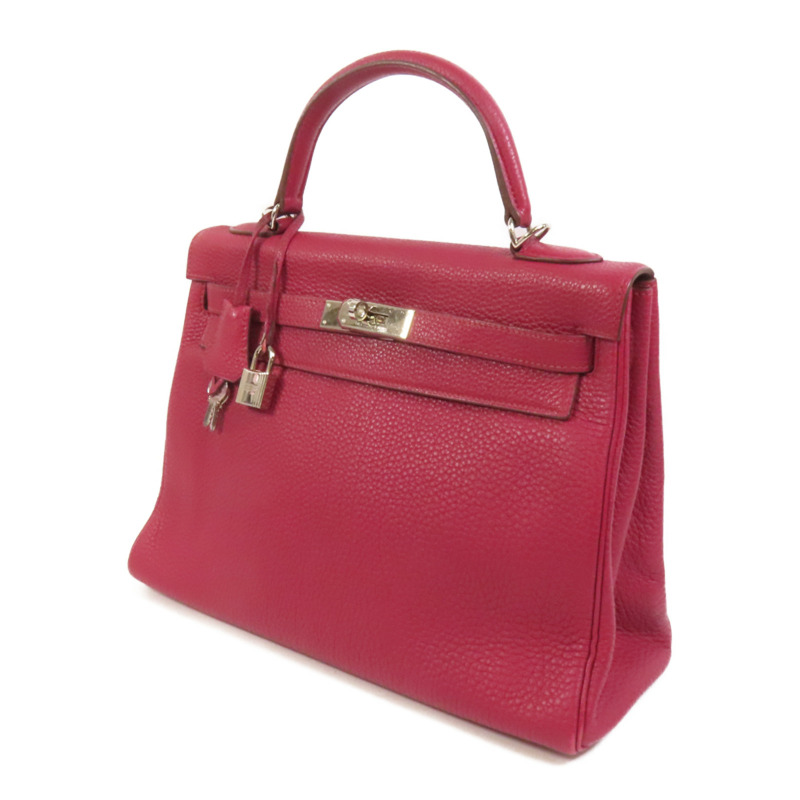 HERMES Togo皮革Kelly 32銀扣手挽肩背兩用袋Rubis-2