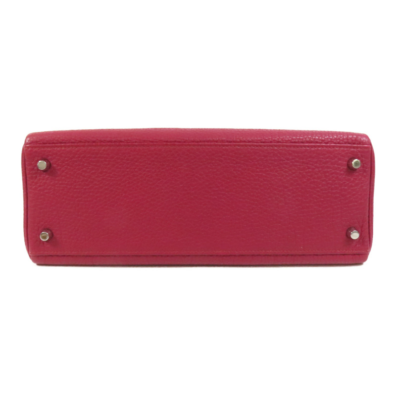 HERMES Togo皮革Kelly 32銀扣手挽肩背兩用袋Rubis-3