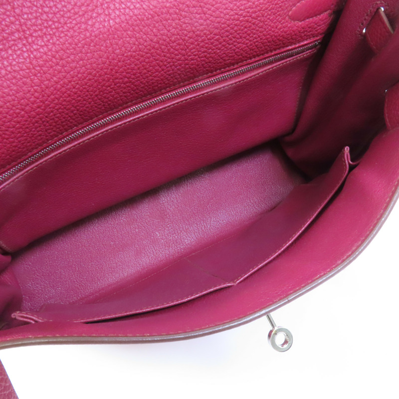 HERMES Togo皮革Kelly 32銀扣手挽肩背兩用袋Rubis-4